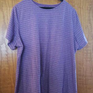 Croft & Barrow Purple Striped Classic Tee Women’s Plus 1X